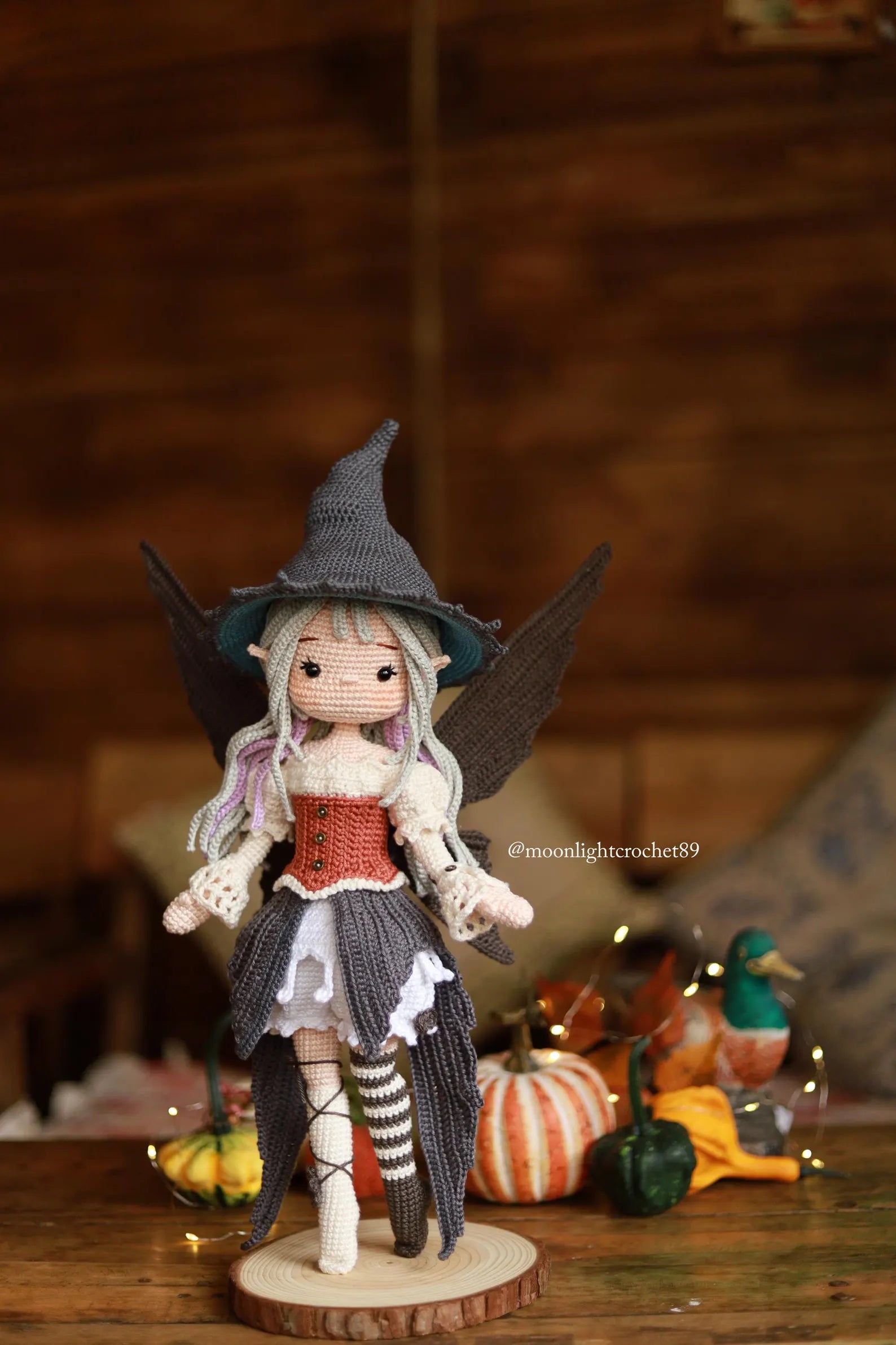 Halloween Witch Fairy Crochet Doll Pattern, Myrella Amigurumi Doll PDF, Crochet Pattern